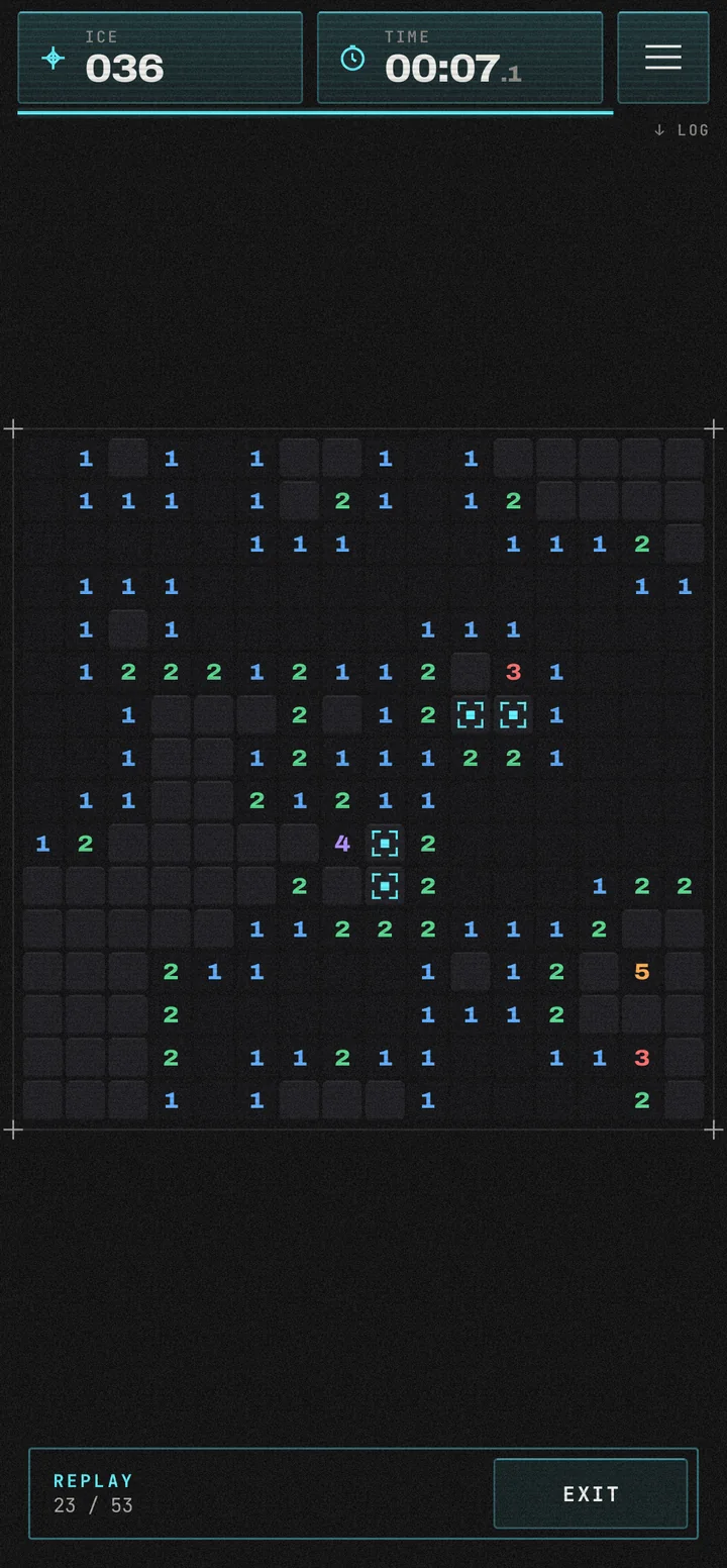 Replay of the same game at move 23 of 53.